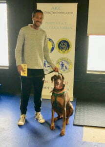 Devin Rozier and his dog Apollo