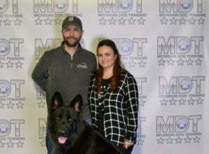  The Mourads and their dog Beau, a German Shepherd Dog 