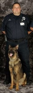 Michael Burkey's Security Explosive and Officer Protection Dog, a German Shepherd.